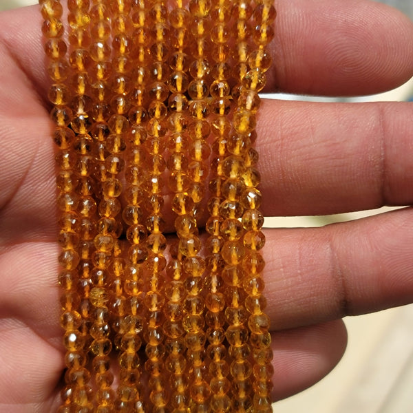 Citrine Faceted Round Micro Cut Beads