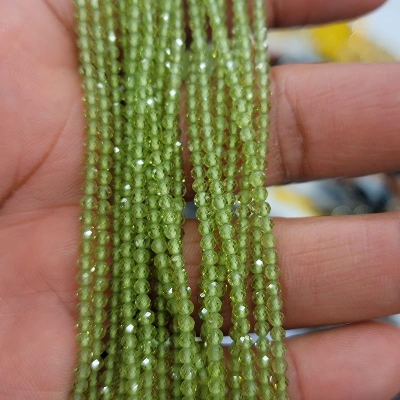 Peridot Faceted Round Micro Cut Beads