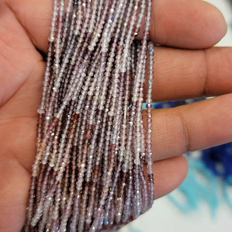 Multi Spinel Faceted Round Micro Cut Beads